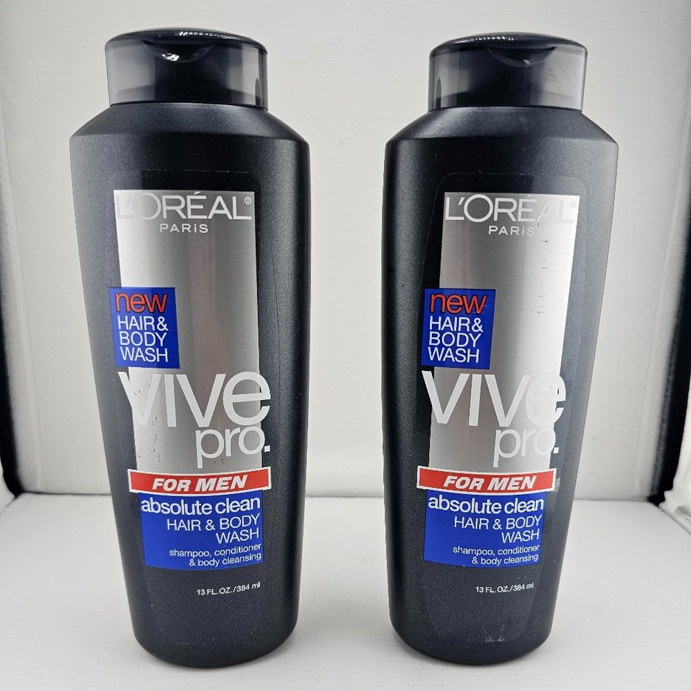 NEW L'oreal Vive Pro hair & body wash for men 13 Fl .oz /384 ml ( 2pcs )